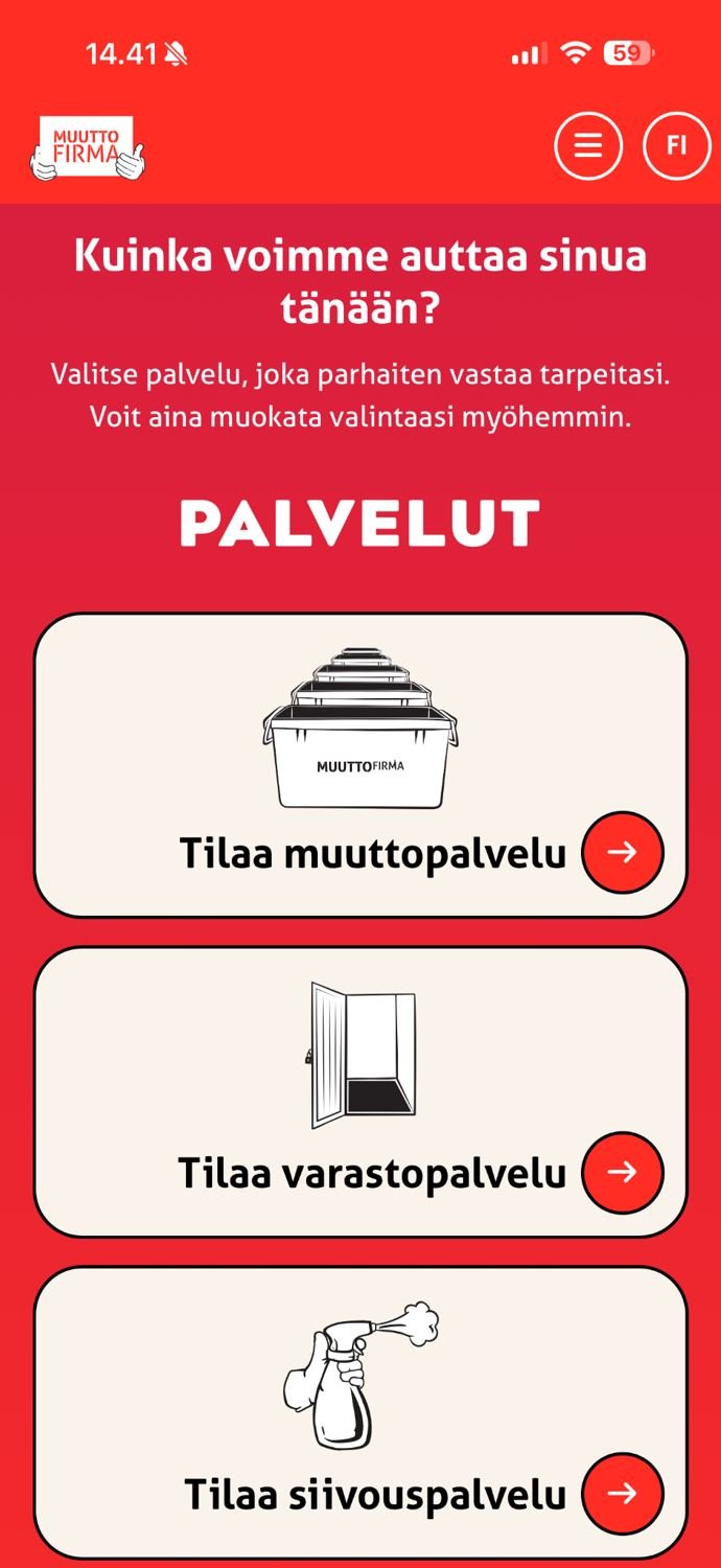 Verkkosivun palvelut